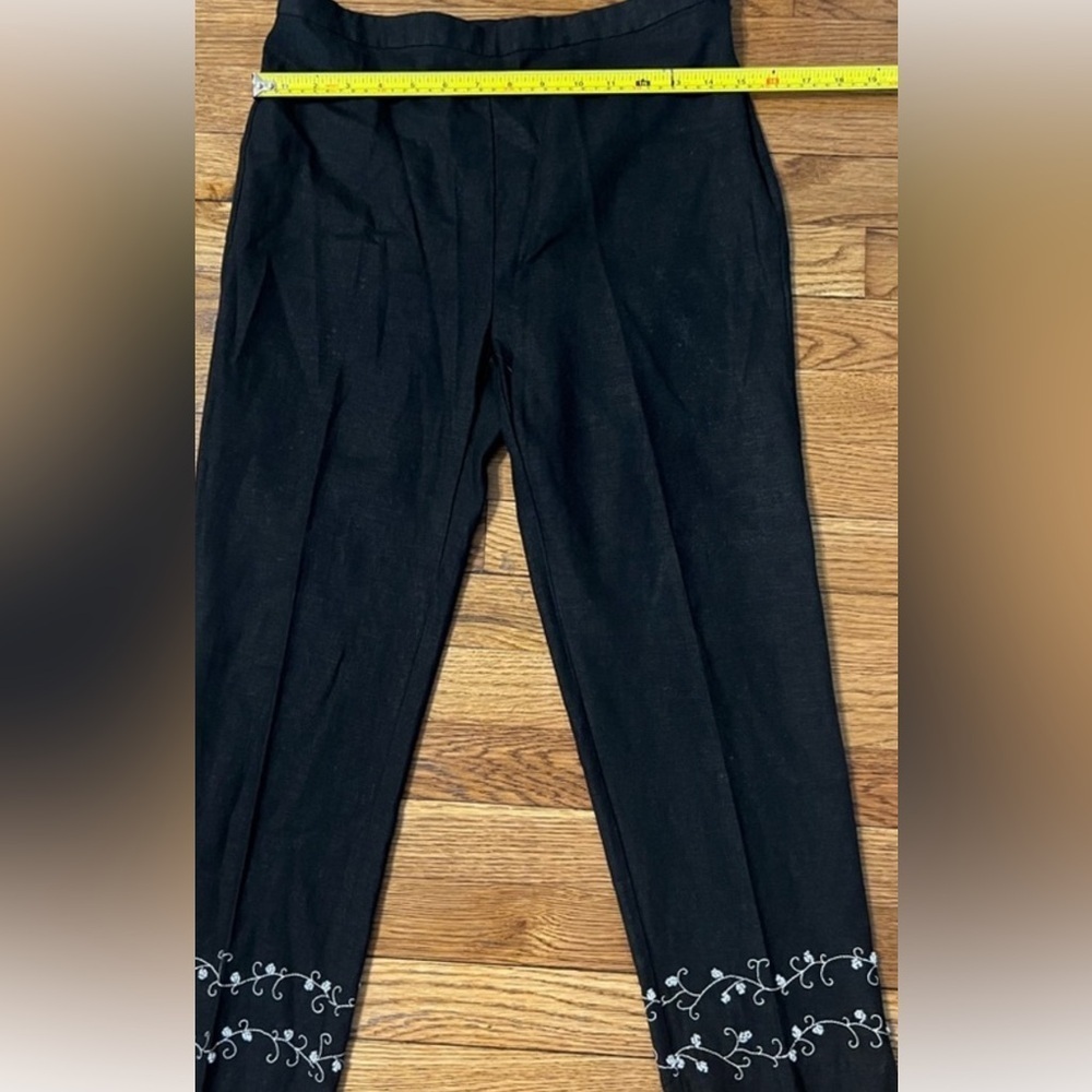 Black Dress Pants with Sequined Hem Detail